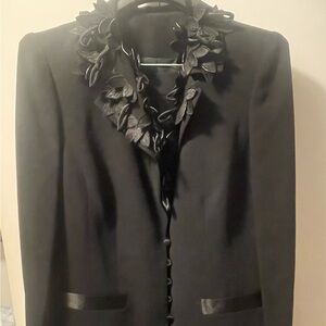 Two piece suit, black.